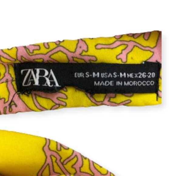 ZARA Bohemian Yellow Pink S/M Elastic Head Wrap - Picture 6 of 9